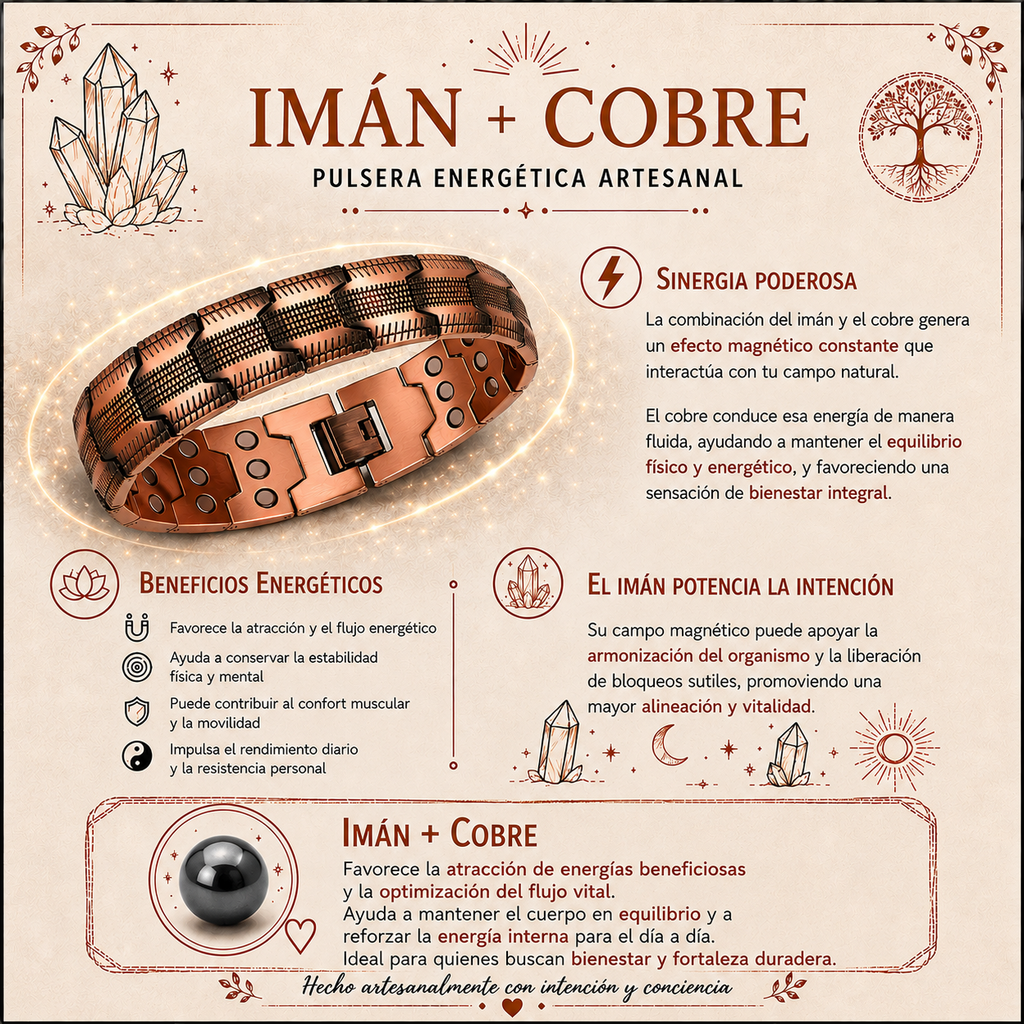 Pulsera Cobre + Iman