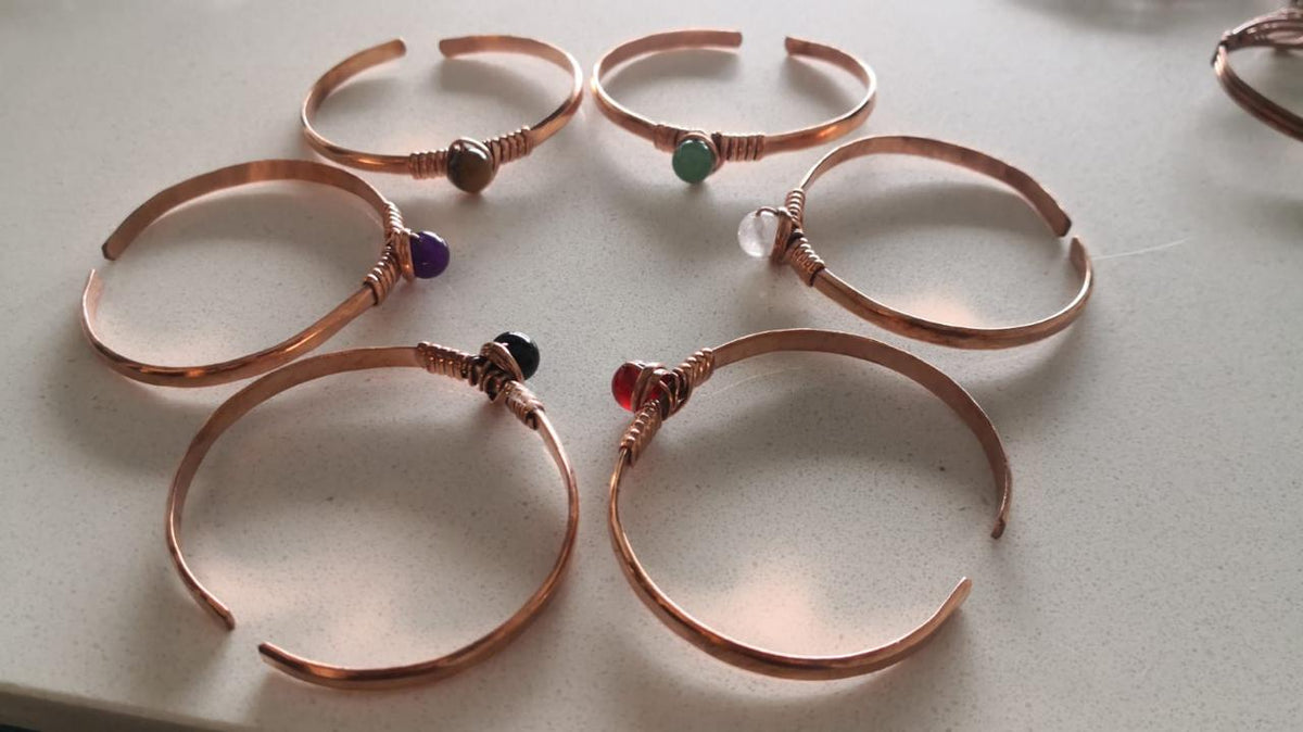 Pulsera Cobre + Cuarzo Cristal