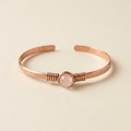 Pulsera de cobre con cuarzo rosa